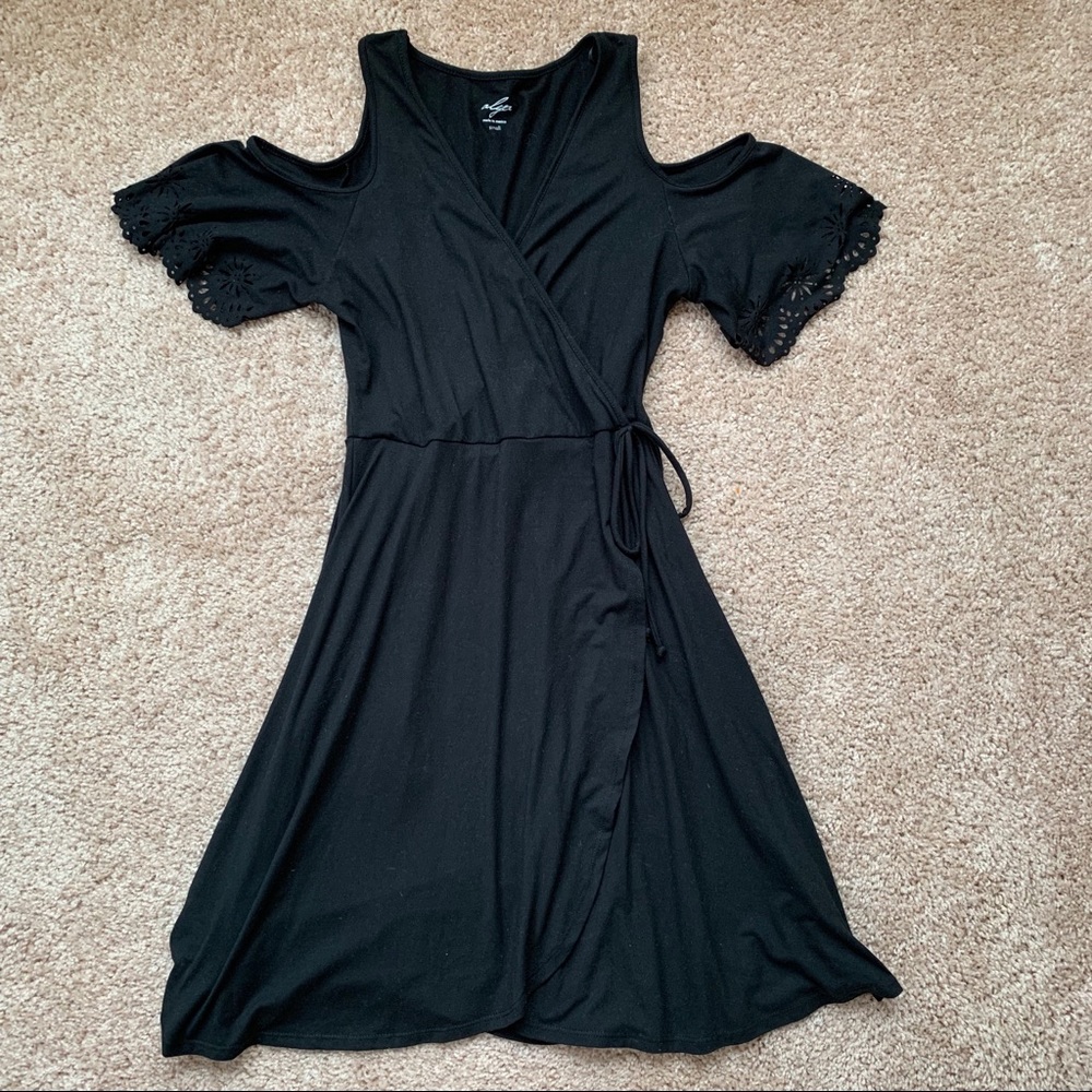 Francesca’s Black Wrap Dress
